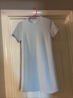 Casual Light Blue T-Shirt Dress